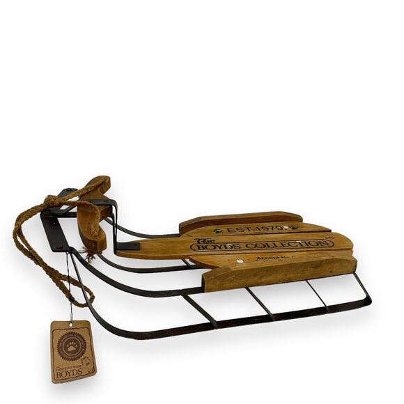 Boyds Collection Sleigh Est 1979 Cold Winters Day Metal Sled Wood Bears With Tag - Picture 11 of 12